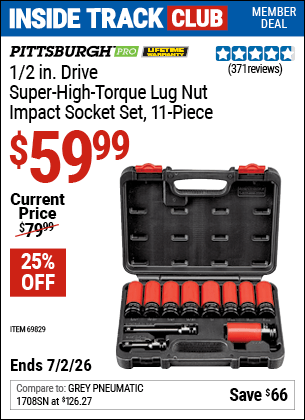 Harbor Freight Coupons, HF Coupons, 20% off - 11 Piece 1/2� Drive Super High Torque Lug Nut Impact Socket Set Pittsburgh Pro