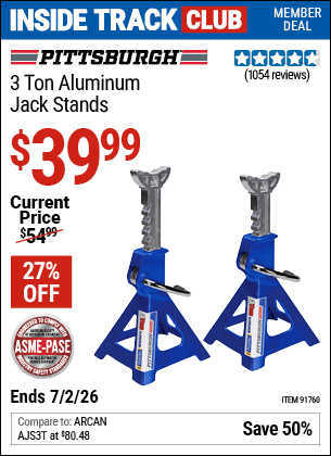 Harbor Freight Coupons, HF Coupons, 20% off - 3 Ton Aluminum Jack Stands