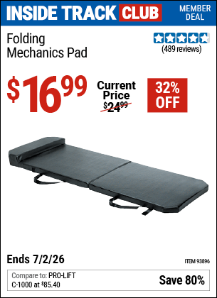 Harbor Freight Coupons, HF Coupons, 20% off - Folding Mechanic's Pad
