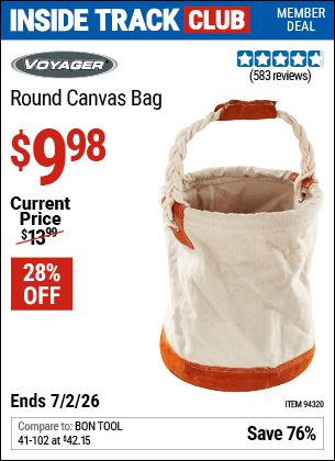 Harbor Freight Coupons, HF Coupons, 20% off - Round Canvas Bag