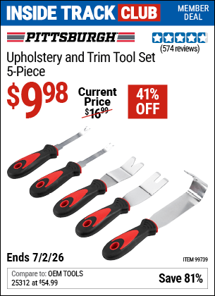 Harbor Freight Coupons, HF Coupons, 20% off - 5 Piece Upholstery And Trim Tool Set
