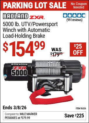 Harbor Freight Coupons, HF Coupons, 20% off - BADLAD ZXR 5000 lb.