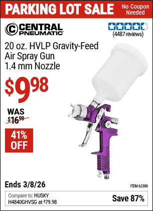 Harbor Freight Coupons, HF Coupons, 20% off - 20 Oz. Gravity Feed Spray Gun