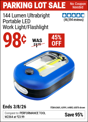 Harbor Freight Coupons, HF Coupons, 20% off - Led Portable Worklight/flashlight