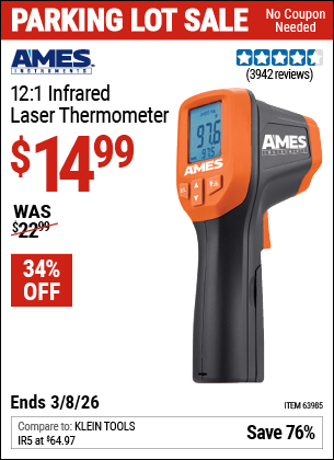 Harbor Freight Coupons, HF Coupons, 20% off - 12:1 Infrared Laser Thermometer