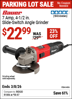 Harbor Freight Coupons, HF Coupons, 20% off - 4-1/2