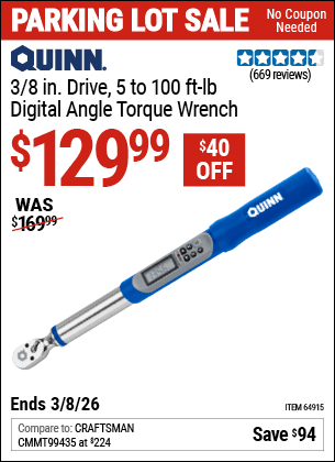 Harbor Freight Coupons, HF Coupons, 20% off - Quinn 3/8