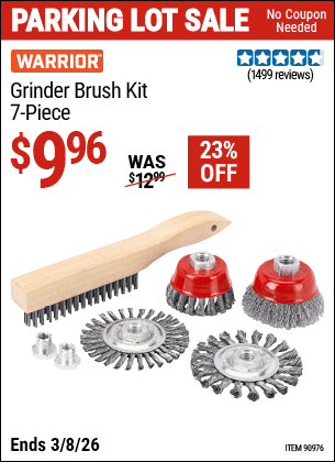 Harbor Freight Coupons, HF Coupons, 20% off - 7 Piece Grinder Brush Kit
