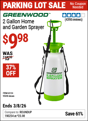 Harbor Freight Coupons, HF Coupons, 20% off - 2 Gallon Home And Garden Sprayer