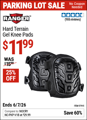 Harbor Freight Coupons, HF Coupons, 20% off - Hard Terrain Gel Knee Pads