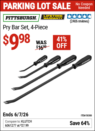 Harbor Freight Coupons, HF Coupons, 20% off - PITTSBURGH Pry Bar Set 