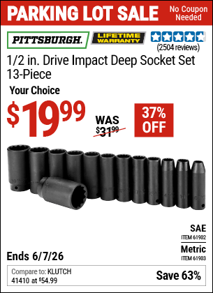 Harbor Freight Coupons, HF Coupons, 20% off - 13 Pieces, 1/2