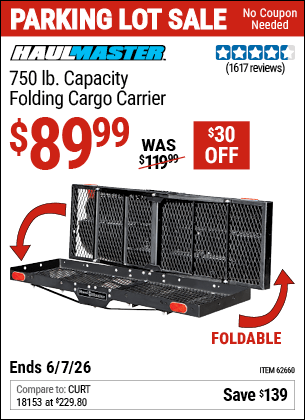 Harbor Freight Coupons, HF Coupons, 20% off - Heavy Duty Folding Steel Cargo Carrier