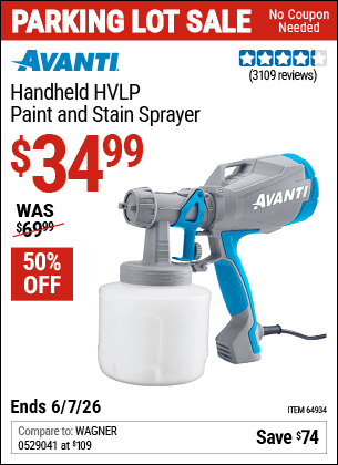 Harbor Freight Coupons, HF Coupons, 20% off - Avanti Hvlp Hand Held Paint Sprayer