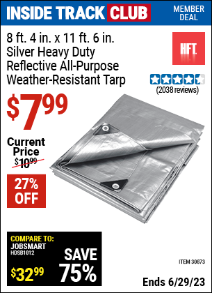 Harbor Freight Tools Coupons, Harbor Freight Coupon, HF Coupons-8 ft. 4 in. x 11 ft. 6 in. Silver/Heavy Duty Reflective All Purpose/Weather Resistant Tarp