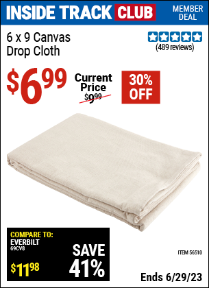 Harbor Freight Tools Coupons, Harbor Freight Coupon, HF Coupons-6 x 9  Canvas Drop Cloth