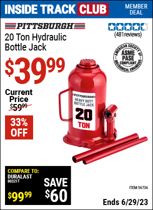 Harbor Freight Tools Coupons, Harbor Freight Coupon, HF Coupons-20 Ton Hydraulic Bottle Jack