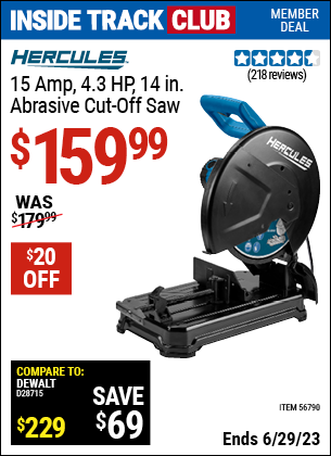Harbor Freight Tools Coupons, Harbor Freight Coupon, HF Coupons-15 Amp 4.3 HP 14 in.  Abrasive Cut-Off Saw