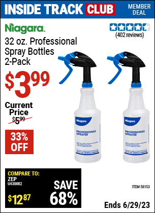 Harbor Freight Tools Coupons, Harbor Freight Coupon, HF Coupons-32 oz. Professional Spray Bottle, 2 Pk.