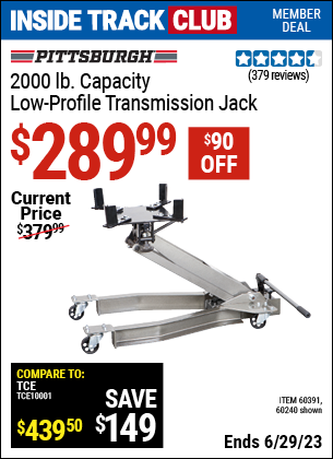 Harbor Freight Tools Coupons, Harbor Freight Coupon, HF Coupons-2000 Lb. Low-profile Transmission Jack