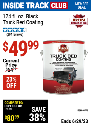 Harbor Freight Tools Coupons, Harbor Freight Coupon, HF Coupons-1 Gallon Iron Armor Black Truck Bed Coating