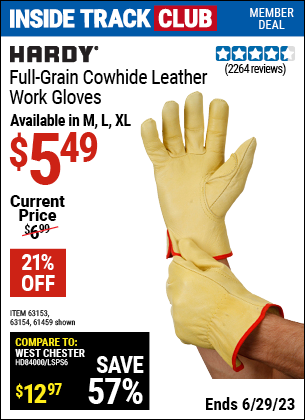 Harbor Freight Tools Coupons, Harbor Freight Coupon, HF Coupons-Full Grain Leather Work Gloves - Large