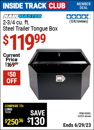 Harbor Freight Tools Coupons, Harbor Freight Coupon, HF Coupons-HAUL-MASTER 2-3/4 cu. ft. Steel Trailer Tongue Box