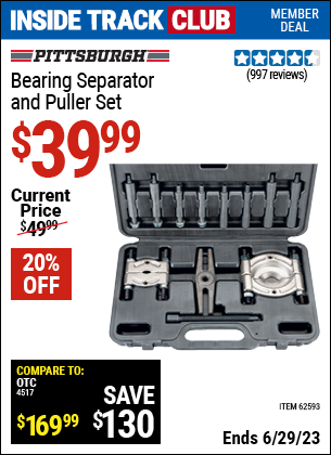 Harbor Freight Tools Coupons, Harbor Freight Coupon, HF Coupons-Bearing Separator and Puller Set