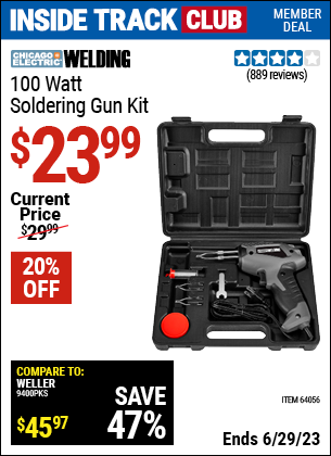 Harbor Freight Tools Coupons, Harbor Freight Coupon, HF Coupons-Chicago Electric Welding 100 Watt Soldering Gun Kit
