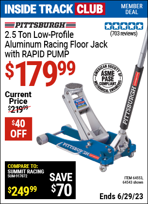 Harbor Freight Tools Coupons, Harbor Freight Coupon, HF Coupons-2.5 ton Aluminum Rapid Pumpxc2xae Racing Floor Jack