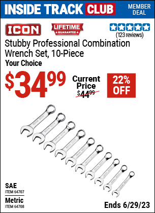 Harbor Freight Tools Coupons, Harbor Freight Coupon, HF Coupons-Stubby Professional Metric Combination Wrench Set, 10 Pc.