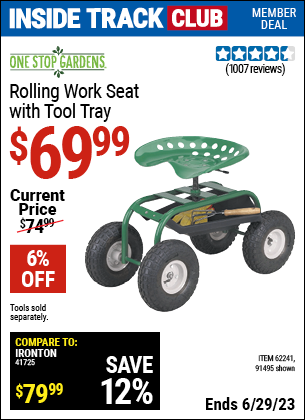 Harbor Freight Tools Coupons, Harbor Freight Coupon, HF Coupons-Rolling Work Seat With Tool Tray