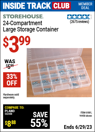 Harbor Freight Tools Coupons, Harbor Freight Coupon, HF Coupons-24 Compartment Large Storage Container