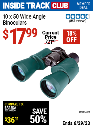 Harbor Freight Tools Coupons, Harbor Freight Coupon, HF Coupons-10 X 50 Wide Angle Binoculars