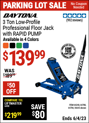 Harbor Freight Tools Coupons, Harbor Freight Coupon, HF Coupons-Rapid Pump, 3 Ton Steel Professional Duty Low Profile Floor Jack