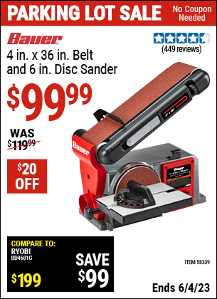Harbor Freight Tools Coupons, Harbor Freight Coupon, HF Coupons-4 in. x 36 in. Belt and 6 in. Disc Sander