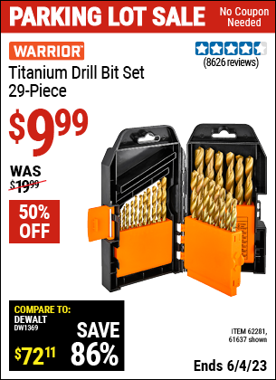 Harbor Freight Tools Coupons, Harbor Freight Coupon, HF Coupons-29 Piece Titanium Drill Bit Set
