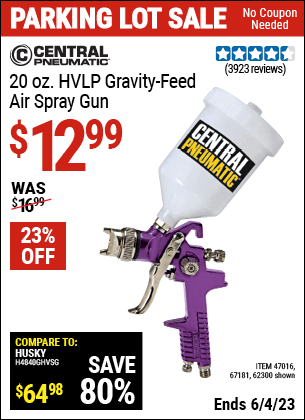 Harbor Freight Tools Coupons, Harbor Freight Coupon, HF Coupons-20 Oz. Gravity Feed Spray Gun