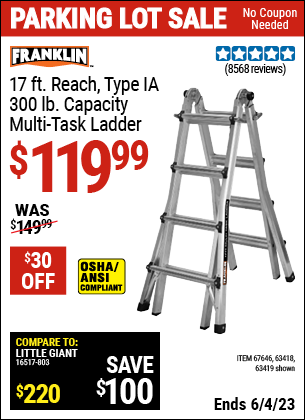 Harbor Freight Tools Coupons, Harbor Freight Coupon, HF Coupons-17 Foot Type Ia Muti Task Ladder