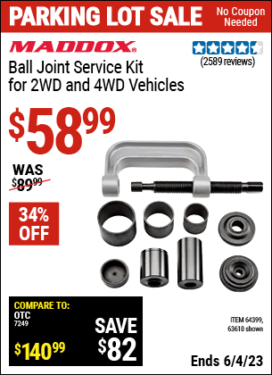 Harbor Freight Tools Coupons, Harbor Freight Coupon, HF Coupons-Ball Joint Service Kit For 2wd And 4wd Vehicles