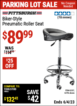 Harbor Freight Tools Coupons, Harbor Freight Coupon, HF Coupons-Biker-style Pneumatic Roller Seat