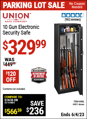 Harbor Freight Tools Coupons, Harbor Freight Coupon, HF Coupons-10 Gun Electronic Security Safe