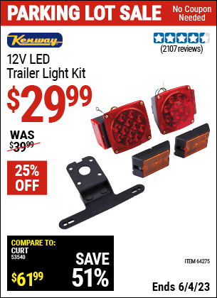 Harbor Freight Tools Coupons, Harbor Freight Coupon, HF Coupons-12 Volt Led Trailer Light Kit