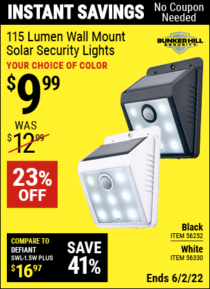 Harbor Freight Tools Coupons, Harbor Freight Coupon, HF Coupons-Wall Mount Solar Security Light, White
