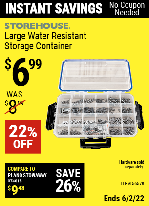 Harbor Freight Tools Coupons, Harbor Freight Coupon, HF Coupons-Large Water Resistant Storage Container