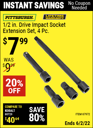 Harbor Freight Tools Coupons, Harbor Freight Coupon, HF Coupons-4 Piece 1/2