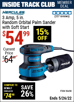 Harbor Freight Tools Coupons, Harbor Freight Coupon, HF Coupons-3  Amp Corded 5 in. Variable Speed Random Orbital Sander