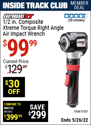 Harbor Freight Tools Coupons, Harbor Freight Coupon, HF Coupons-1/2 in. Composite Xtreme Torque Right Angle Air Impact Wrench