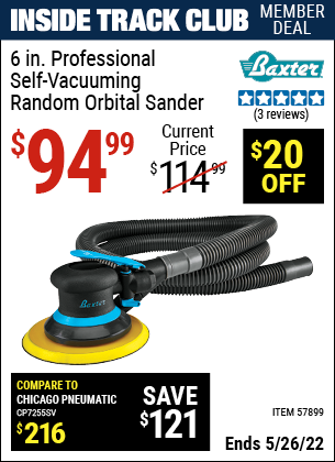 Harbor Freight Tools Coupons, Harbor Freight Coupon, HF Coupons-6 in. Professional Self-Vacuuming Random Orbital Sander