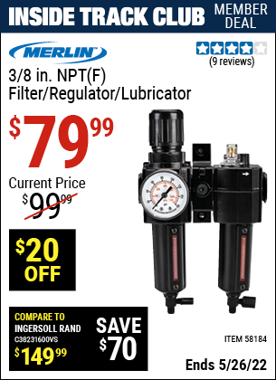 Harbor Freight Tools Coupons, Harbor Freight Coupon, HF Coupons-3/8 in. NPT(F) Filter /Regulator/Lubricator
